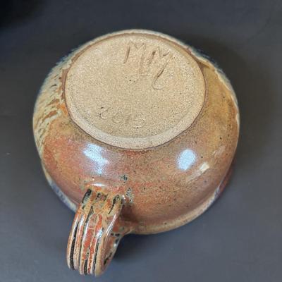 LOT 88: Glazed Stoneware Pottery Collection: Mugs Bowls Jar, Signed & Unsigned