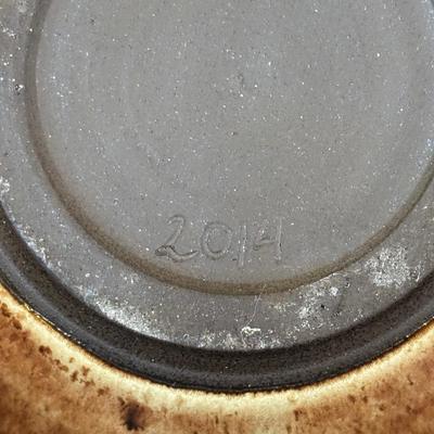 LOT 89: Longaberger Basket w/Insert, Glazed Stoneware 10" Pottery Bowl, Garlic Grader & Sponger Holder/Trinket Dish