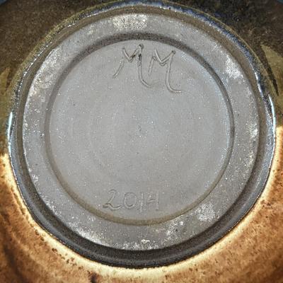 LOT 89: Longaberger Basket w/Insert, Glazed Stoneware 10" Pottery Bowl, Garlic Grader & Sponger Holder/Trinket Dish