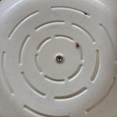 LOT 91: Tramontina 6.5qt. Cast Iron Enamel Dutch Oven, T-Fal Round Cast Iron Pan & Cast-Iron Bacon Press