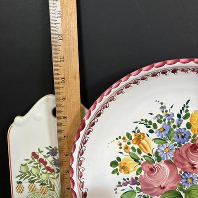 LOT 95: Vintage Mccoy Brown Glaze Bean Pot Cookie Jar, Pixie Elf Saltshaker, Villeroy & Boch Co Porcelain Cheese & Cracker Board...