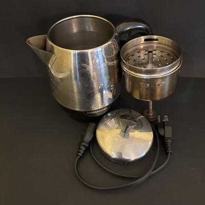 LOT 96: Vintage Farberware & Mixpresso Electric Percolator Coffee Pots & Cosori Electric Glass Kettle