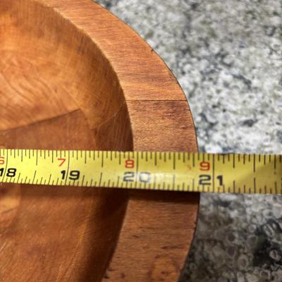 LOT 101: Large Wooden Bowl (21" x 11"), Yeti Mugs & Can Holders, All-Clad, Grill Basket, Cheese Board, Peculator Coffee Pot