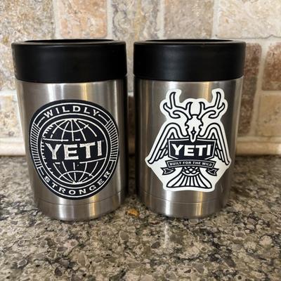 LOT 101: Large Wooden Bowl (21" x 11"), Yeti Mugs & Can Holders, All-Clad, Grill Basket, Cheese Board, Peculator Coffee Pot