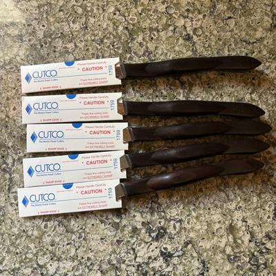 LOT 104: Cutco Knife Set w/Wooden Block & Cutco Utensil Holder