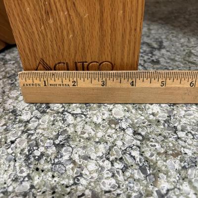 LOT 104: Cutco Knife Set w/Wooden Block & Cutco Utensil Holder