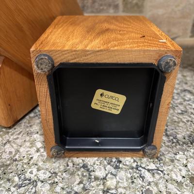 LOT 104: Cutco Knife Set w/Wooden Block & Cutco Utensil Holder