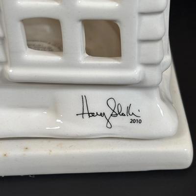 LOT 110: Collection of 3 Traditional German Incense Smokers, Log Cabin Incense Burner & Slatkin & Co. Holiday House Lumiary