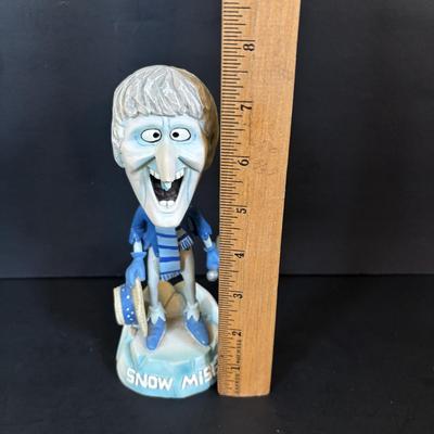 LOT 112: Holiday Collectibles: Miniature Peanuts Book & Charlie Brown Tree, NECA Snow Miser Bobble Head, Disney Ornaments, Gourd...