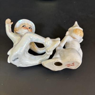 LOT 113: Vintage Pixies & Elves Figures including Lefton, a Candle Hugger & Christmas