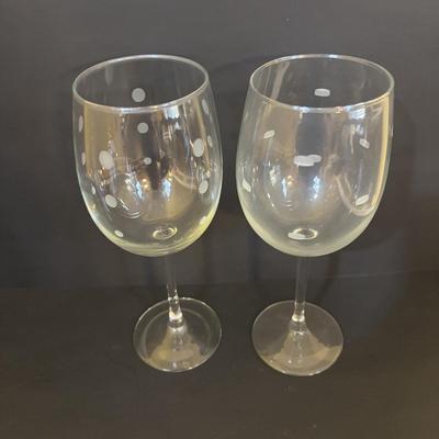 LOT 120: Art Deco Style Brass & Glass Serving Tray & Etched Wine Glasses