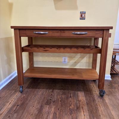 LOT 123: Wooden Kitchen Trolley/Island