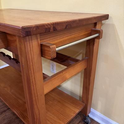 LOT 123: Wooden Kitchen Trolley/Island