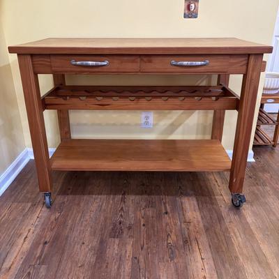 LOT 123: Wooden Kitchen Trolley/Island