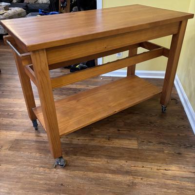 LOT 123: Wooden Kitchen Trolley/Island