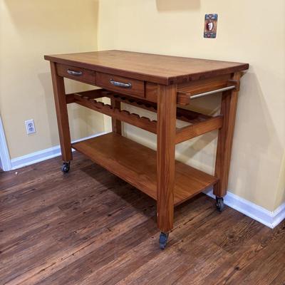 LOT 123: Wooden Kitchen Trolley/Island