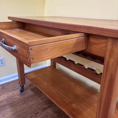 LOT 123: Wooden Kitchen Trolley/Island