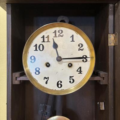 LOT 14: Antique Wall Clock w/Decorative Carvings