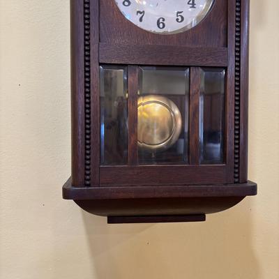 LOT 14: Antique Wall Clock w/Decorative Carvings