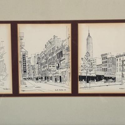 LOT 126: Bill Sheppard Signed & Dated Postcard Size Etchings of New York