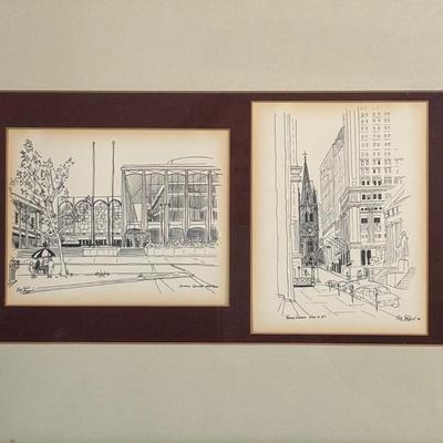 LOT 126: Bill Sheppard Signed & Dated Postcard Size Etchings of New York