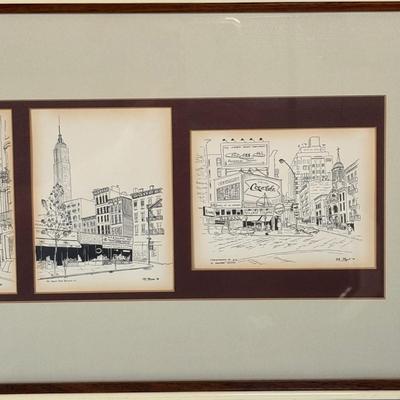 LOT 126: Bill Sheppard Signed & Dated Postcard Size Etchings of New York