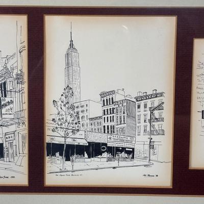LOT 126: Bill Sheppard Signed & Dated Postcard Size Etchings of New York