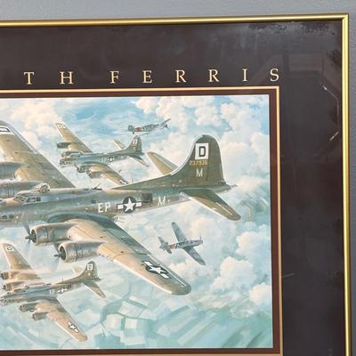 LOT 128: Vintage Print in Commemoration of the Golden Anniversary of the B-17 "Flying Fortress"