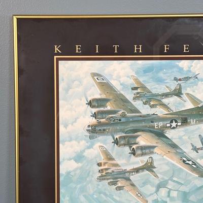 LOT 128: Vintage Print in Commemoration of the Golden Anniversary of the B-17 "Flying Fortress"