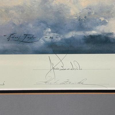 LOT 129: Signed & Numbered Lithograph: "Gathering of Eagles" by Robert Taylor w/COA