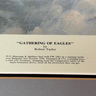 LOT 129: Signed & Numbered Lithograph: "Gathering of Eagles" by Robert Taylor w/COA
