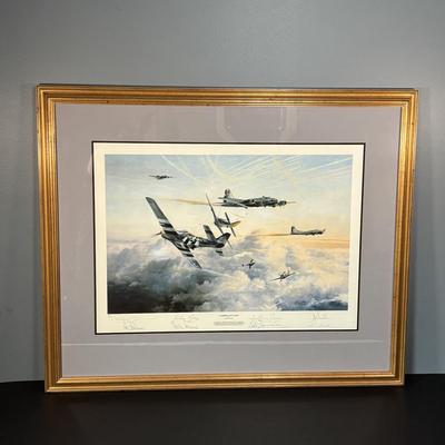 LOT 129: Signed & Numbered Lithograph: "Gathering of Eagles" by Robert Taylor w/COA
