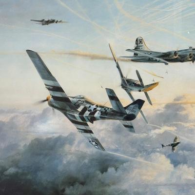 LOT 129: Signed & Numbered Lithograph: "Gathering of Eagles" by Robert Taylor w/COA