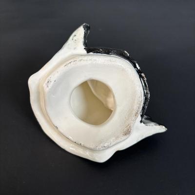 LOT 134: Country Landscape Etching, Vintage Native American Jar, Maltese Falcon Replica & Cristal Darqueas Eagle