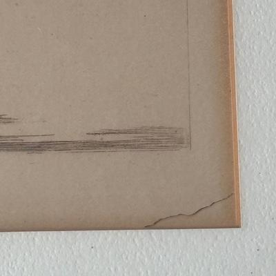 LOT 134: Country Landscape Etching, Vintage Native American Jar, Maltese Falcon Replica & Cristal Darqueas Eagle