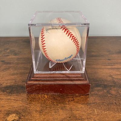 LOT 138: Autographed Robin Roberts HOF 76 Phillies Pitcher with COA and Numbered Bob Feller Ball HOF 62