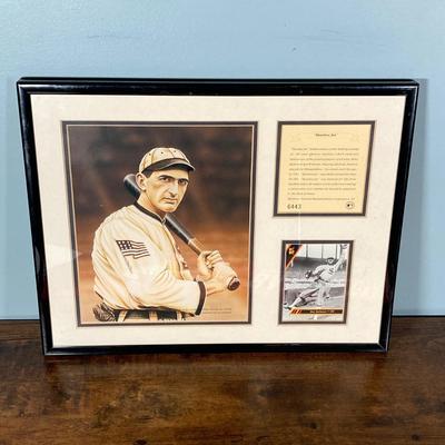 LOT 139: Framed and Numbered Joe "Shoeless Joe" Jackson Memorabilia Wall Art, Lancaster Barnstormers Memorabilia, Mug and More