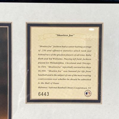 LOT 139: Framed and Numbered Joe "Shoeless Joe" Jackson Memorabilia Wall Art, Lancaster Barnstormers Memorabilia, Mug and More