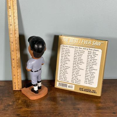 LOT 140: Framed Jackie Robinson Memorabilia Wall Art / Stamps, SF Giants Lanyard / Pass, San Jose Giants Ben Taylor Bobblehead, The...