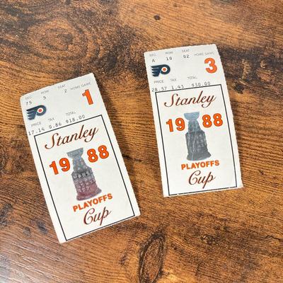 LOT 141: Sports Memorabilia - Flyers Stanley Cup Playoffs Ticket Stubs, Goal Magazines, Baseball Cards (Phillies and Stars of MLB), New...