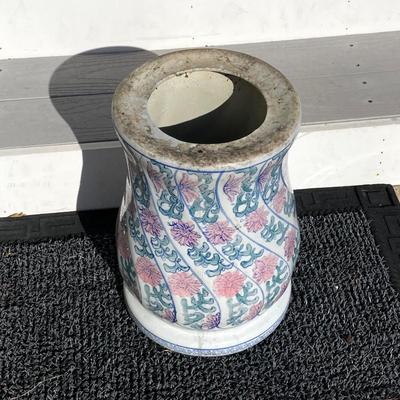 LOT 148: Made in China Floral Pedestal / Stool / Plant Holder