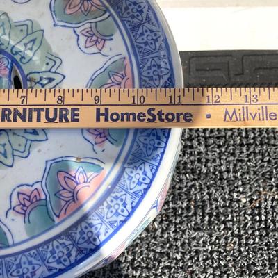 LOT 148: Made in China Floral Pedestal / Stool / Plant Holder