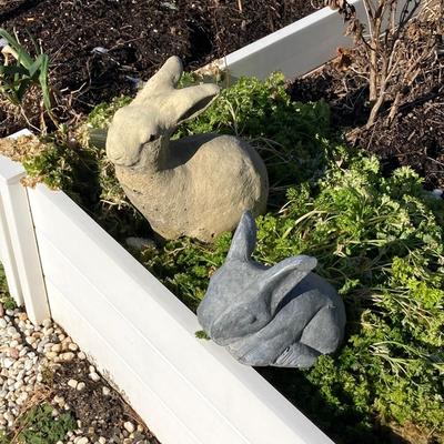 LOT 152: Pair of Bunny Rabbit Lawn Ornaments / Statues