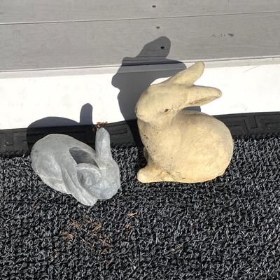 LOT 152: Pair of Bunny Rabbit Lawn Ornaments / Statues