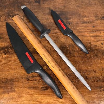 LOT 154: Three Cast Iron Skillets with Collection of Utensils / Gadgets