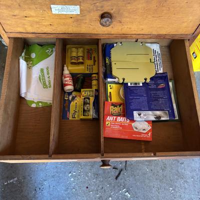 LOT 155: Wooden Chest of 15-Drawers Filled Nuts, Bolts, Screws, Hardware and More