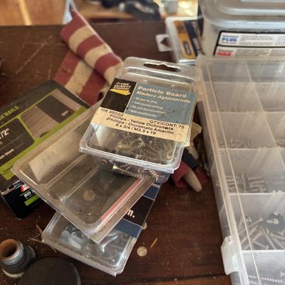 LOT 155: Wooden Chest of 15-Drawers Filled Nuts, Bolts, Screws, Hardware and More