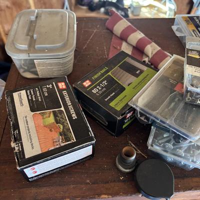 LOT 155: Wooden Chest of 15-Drawers Filled Nuts, Bolts, Screws, Hardware and More