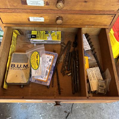 LOT 155: Wooden Chest of 15-Drawers Filled Nuts, Bolts, Screws, Hardware and More