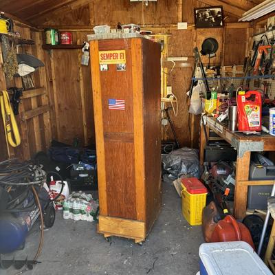 LOT 155: Wooden Chest of 15-Drawers Filled Nuts, Bolts, Screws, Hardware and More